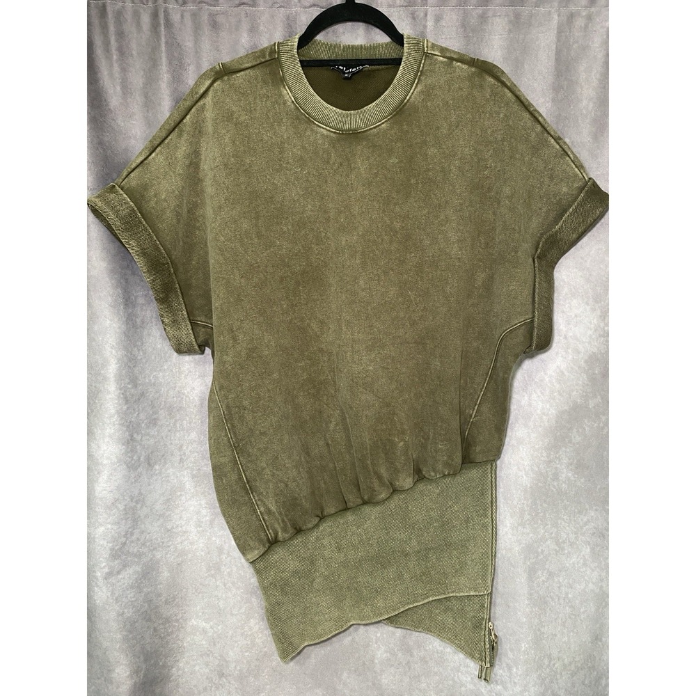 Retrofete Coleen Sweatshirt Mini Dress Green Size S Minimalist Batwing Grunge
